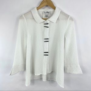Joseph Ribkoff Textured Lightweight White Blouse